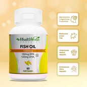 3 - Health Veda Organics Fish Oil 1000mg, 60 softgels