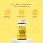 4 - Nutriburst Healthy Muscles & Bones,  60 gummies  Lemon (Pack of 2) 