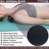 2 - Strauss Dual Yoga Massage Ball,  Black (Light Weight) 