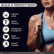 6 - Boldfit Skipping Rope,  Black  Free Size 