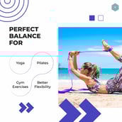 4 - Boldfit Yoga Belt,  Blue  8 Feet 