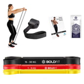 1 - Boldfit Heavy Resistance Band,  Yellow Red Black (Pack Of 3)  Medium 