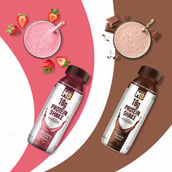 2 - MuscleBlaze 18g Protein Shake (No Added Sugar),  12 Piece(s)/Pack  Chocolate & Strawberry Cream