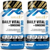 1 - MuscleXP One Daily Vital + Ginseng,  60 softgels  Unflavoured (Pack of 2) 