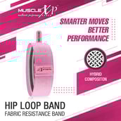 3 - MuscleXP Hip Loop Fabric Resistance Band,  Pink  (Medium) 15-inches 