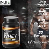 6 - INLIFE Raw Whey Protein Powder,  2.2 lb  Unflavoured 
