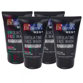 Dr Batra's Men+ Exfoliating Face Wash,  125 ml  Enriched with Willow Black Extract & Activated Charcoal (Pack of 4) 
