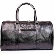 1 - Man Arden PVC Leather Travel Duffle Bag,  Black 