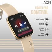 5 - AQFiT W9 Quad Bluetooth Calling Smartwatch, Gold Free Size
