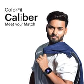 2 - Noise ColorFit Caliber Smartwatch,  Metal Black  Free Size 