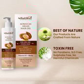 5 - Health Veda Organics Moroccan Argan Hair Oil,  200 ml  for Long and Strong Hair 