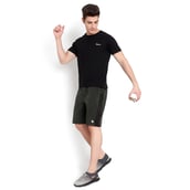 6 - John Ally Dry-Fit Gym Workout Shorts with Zipper Pockets,  Medium  Dark Olive Green 