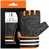 4 - MuscleXP Coral-Fit Sports Gym Gloves, Black & Orange Free Size