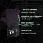 9 - MuscleXP Maestro-Wrap Fitness Workout Gym Gloves, Black Free Size