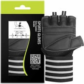 4 - MuscleXP Bold Fit-Pro Fitness Workout Gym Gloves, Black & White Free Size