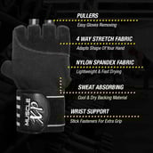 9 - MuscleXP Bold Fit-Pro Fitness Workout Gym Gloves, Black & White Free Size