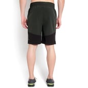 4 - John Ally Dry-Fit Gym Workout Shorts with Zipper Pockets & Color Block Detailing,  Small  Dark Olive Green 