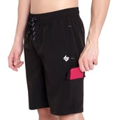 4 - John Ally Dry-Fit Gym Workout Shorts with Zipper Pockets & Cargo Deep Pockets,  Small  Jet Black 