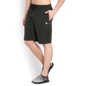 1 - John Ally Dry-Fit Gym Workout Shorts with Zipper Pockets & Cargo Deep Pockets,  Large  Dark Olive Green 