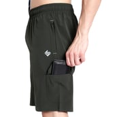 4 - John Ally Dry-Fit Gym Workout Shorts with Zipper Pockets & Cargo Deep Pockets,  2XL  Dark Olive Green 