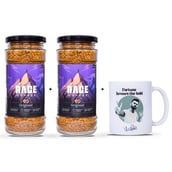 1 - Rage Coffee Premium Arabica Instant Coffee (Pack of 2), 100 g Original Blend with Free Coffee Mug
