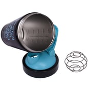 3 - GHC Brisqore Stainless Steel Protein Shaker Bottle,  Black with Blue Cap  750 ml 