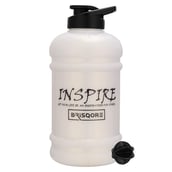 1 - GHC Brisqore Protein Gallon Water Bottle,  Pearl White  2.2 L 