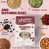 4 - UNIFIT Cranberry Oats with Nuts & Seeds, 250 g Unflavoured