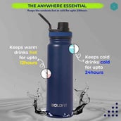 3 - Boldfit Thermo Water Bottle, Blue 800 ml