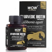 1 - Wow Life Science Ayurvedic Biotin,  60 veggie capsule(s)  Unflavoured 