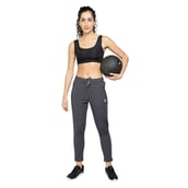 6 - John Ally Women's Gym Track Pant Zipper Pocket with Anti-Microbial Technology,  Gunmetal Grey  Medium 