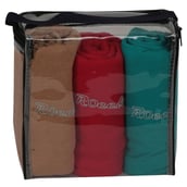 Rocclo Pack of 3 T Shirt-5085,  Red, Green & Beige  XL 