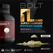 5 - Bolt Mass Gainer Super-Charged With Phycocyanin, 5 lb Piedmont Chocolate