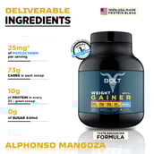 3 - Bolt Weight Gainer Super-Charged with Phycocyanin, 5 lb Alphonso Mangoza with Free Shaker