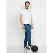 7 - John Ally Gymwear Trackpant for Men with Zipper Pockets & Dryfit Fabric,  Berlin Blue  Small 
