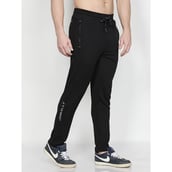 2 - John Ally Gymwear Trackpant for Men with Zipper Pockets & Dryfit Fabric,  Jet Black  Medium 