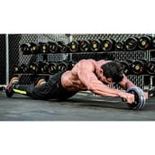 3 - Love4ride Double Wheel Ab Roller with Knee Mat,  Black Green  Free Size 