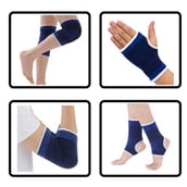 K Kudos Palm Gloves, Knee Support, Elbow Support, Ankle Support Combo,  Blue  Free Size 