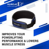 4 - MuscleXP Weight Lifting Gym Belt,  Blue  Small 