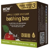 1 - WOW Skin Science Apple Cider Vinegar Bathing Bar,  75 g  Clarifying & Oil Balancing (Pack of 3) 