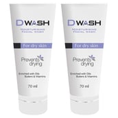 1 - Dwash Moisturising Facial Wash,  70 ml  for Dry Skin (Pack of 2) 