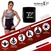 6 - MuscleXP Sweat Belt, Black 54 inches