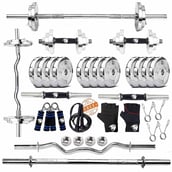 1 - BULLAR 20 kg Chrome Plated Steel Home Gym Set
