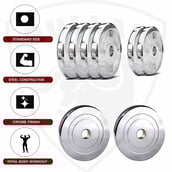 4 - BULLAR 40 kg Chrome Plated Steel Home Gym Set