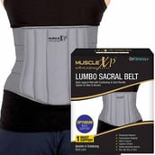 1 - MuscleXP Lumbo Sacral Belt,  Grey  Large 