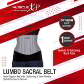 3 - MuscleXP Lumbo Sacral Belt,  Grey  XL 
