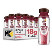 1 - MuscleBlaze 18g Protein Shake (No Added Sugar) OP,  6 Piece(s)/Pack  Strawberry Cream 