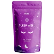 1 - Nidra Nutrition Sleep Well Melatonin 3mg,  30 gummies  Strawberry 