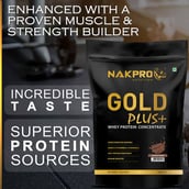4 - Nakpro Gold Plus+ Whey Protein Concentrate,  2.2 lb  Chocolate 