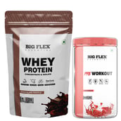 Big Flex Essential Whey Protein Concentrate & Isolate, 2.2 lb Chocolate Truffle with Bigflex Essential Pre-Workout Watermelon 400g